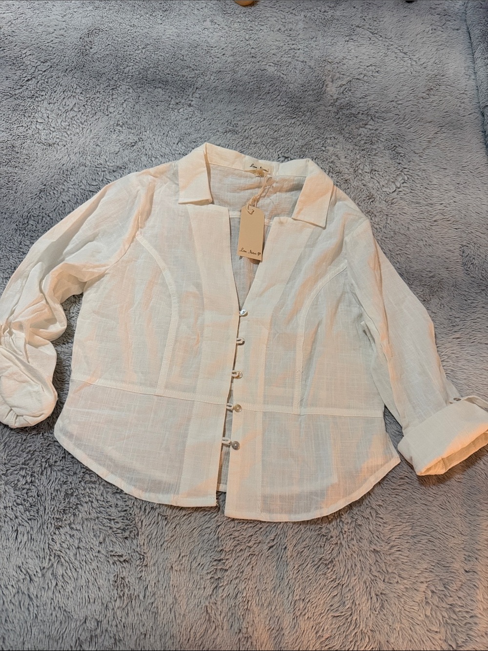 Lightweight White Button-Front Men’s Shirt